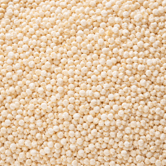 Close-up of beige pearls