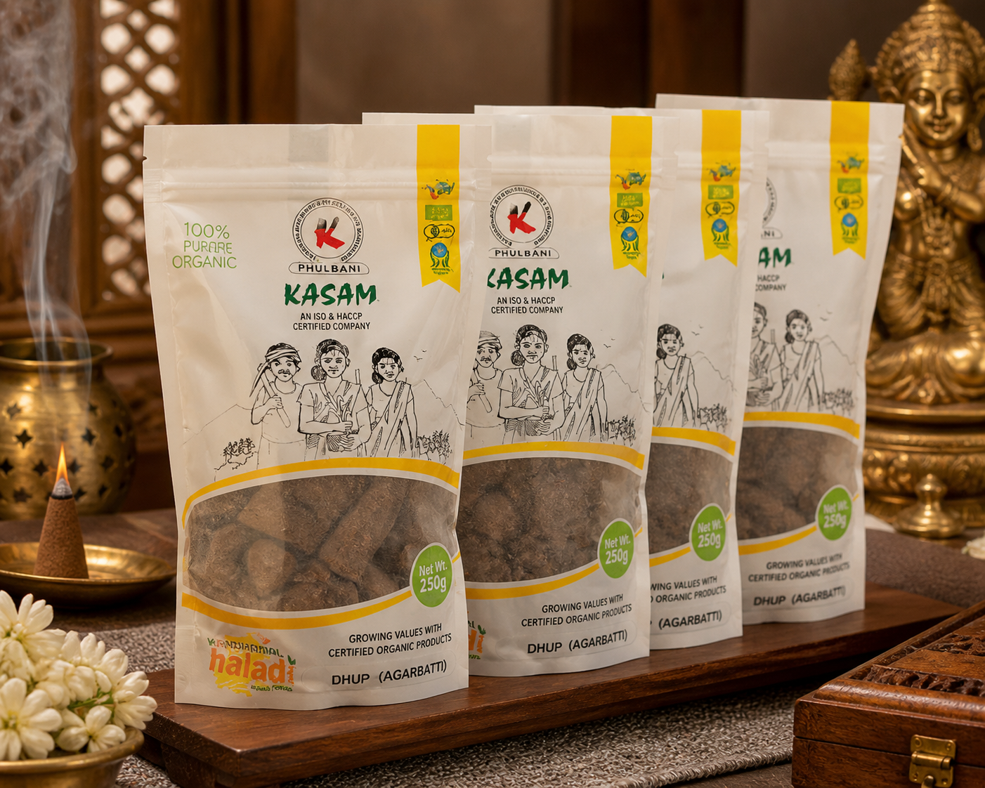 Four packages of 'Kasam' brand