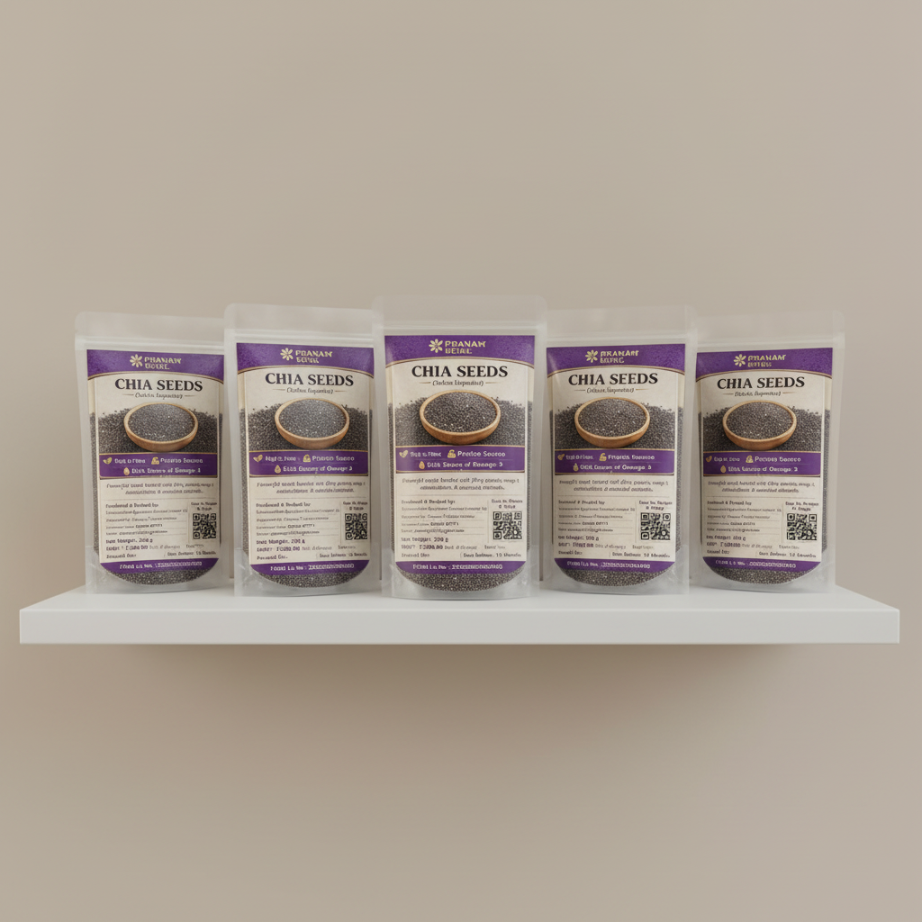 Pranam Chia Seeds Shelf Display
