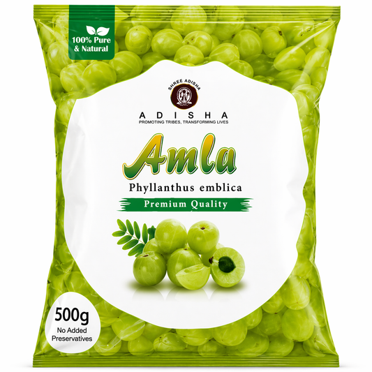 Green package of Adisha Amla with a white label