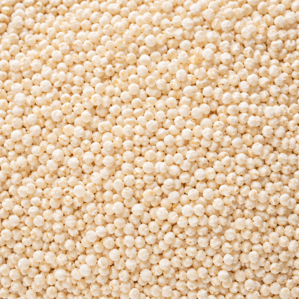 Close-up of beige pearls