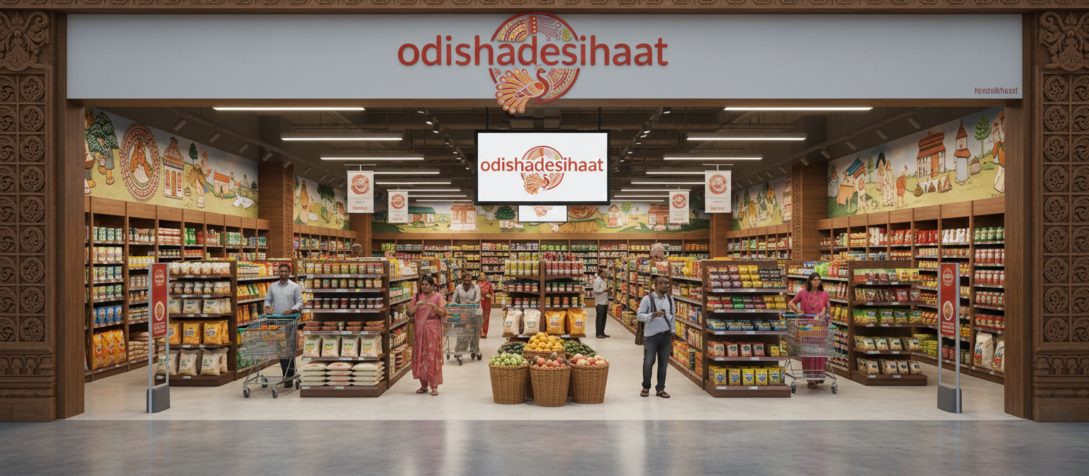 Odishadesihaat grocery store with customers inside