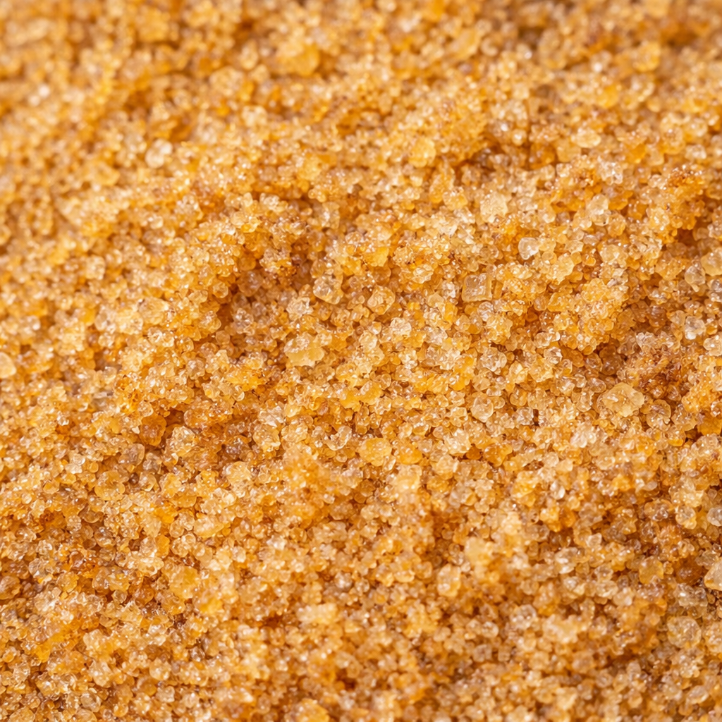 Close-up of brown sugar crystals