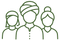 Icon of three people wearing headscarves 