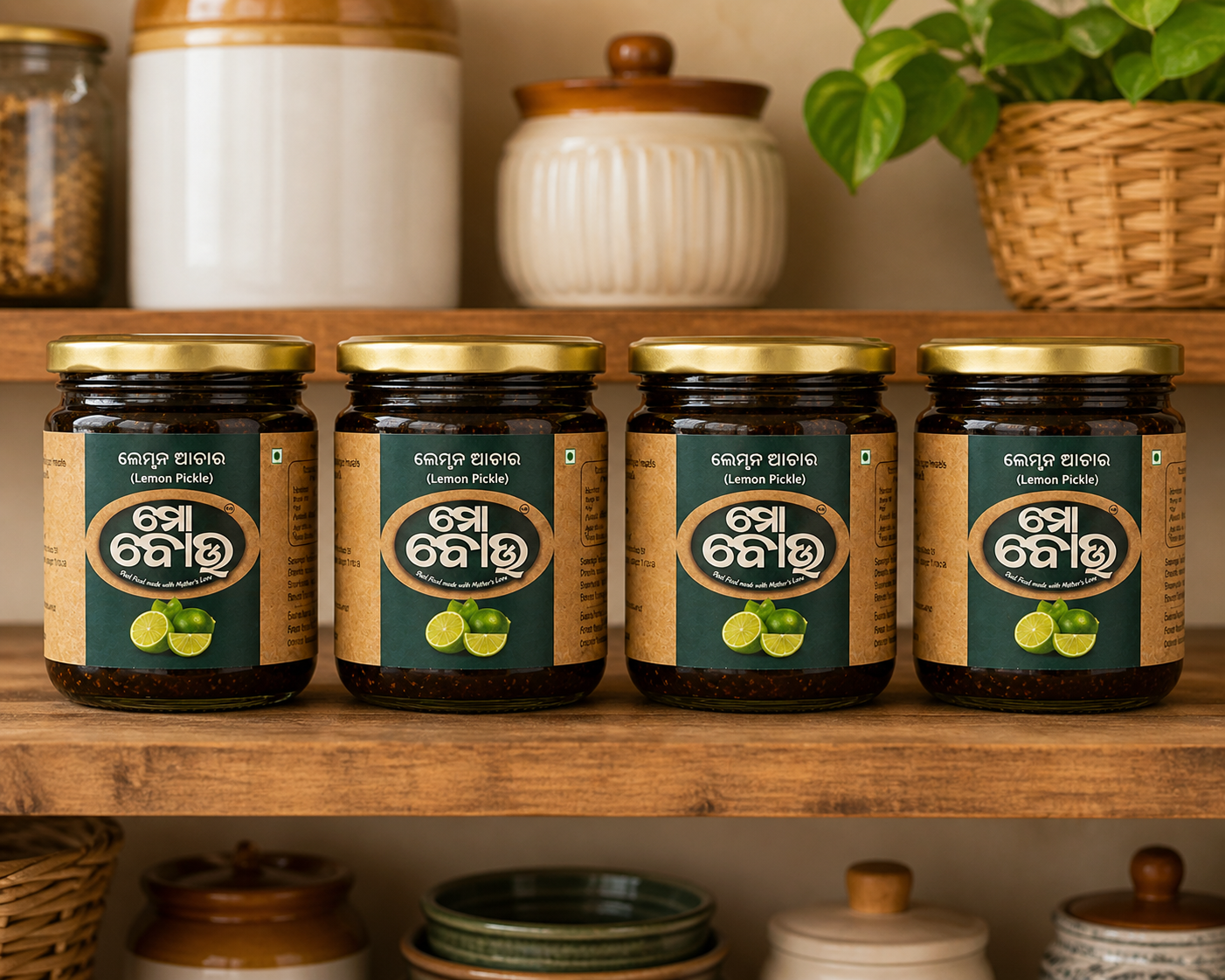 Four jars of 'Gong Giong' lemon pickle 