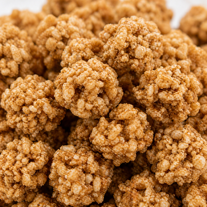 Close-up of brown crumbly substance
