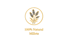 Logo with wheat design and '100% Natural Millets' text on a white background
