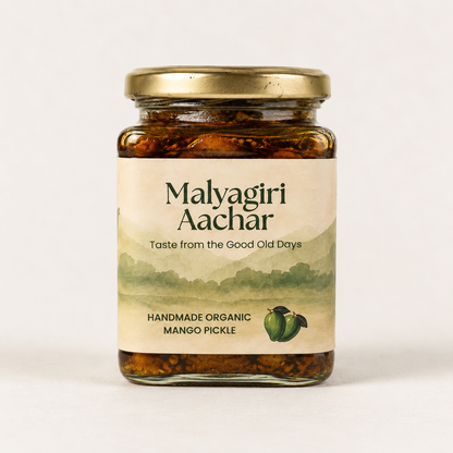 Jar of Malyagiri Aachar with a label 