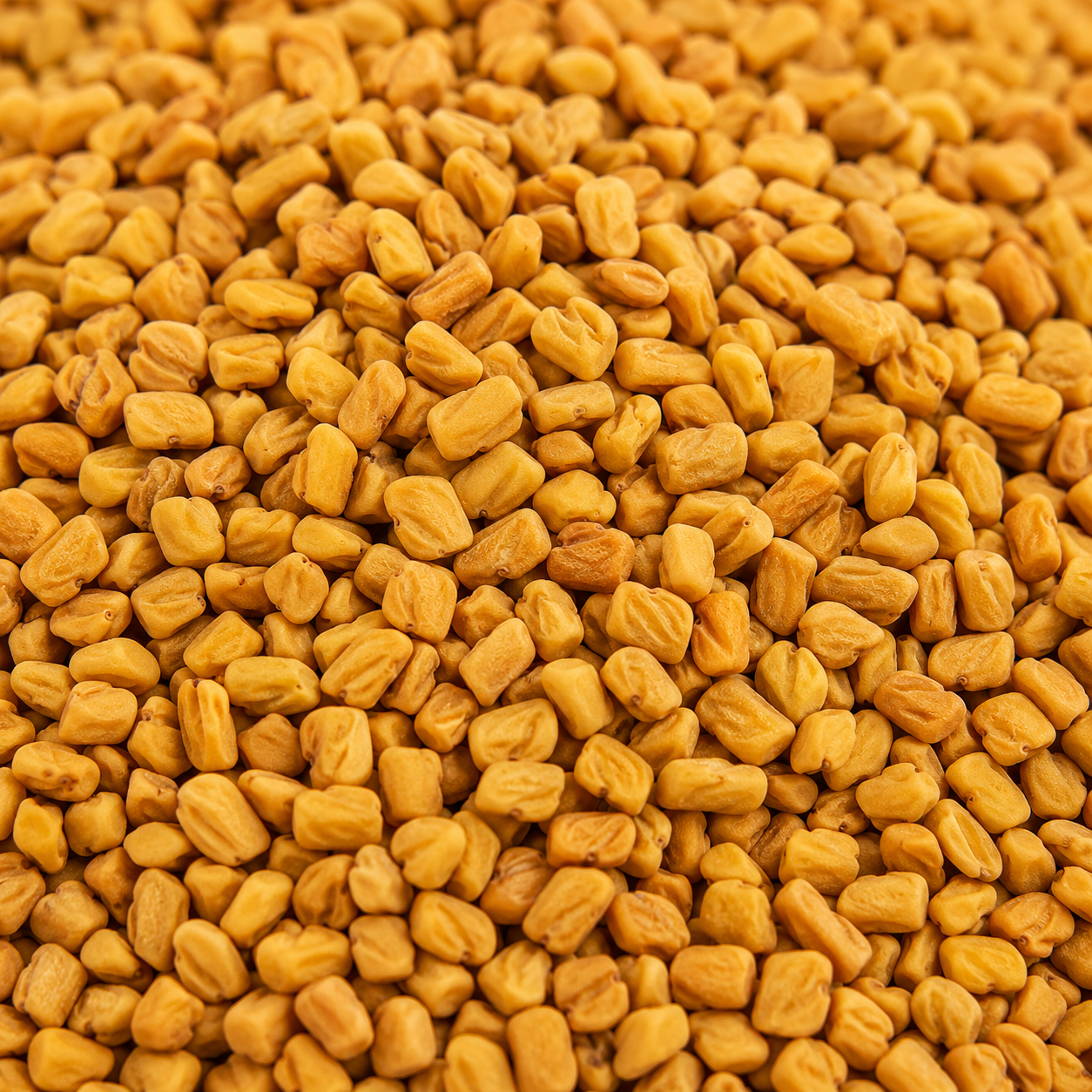 Close-up of yellow fenugreek seeds