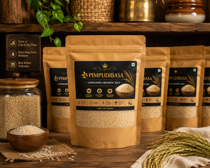 Pimpudibasa Rice – Unpolished Aromatic Rice from Odisha