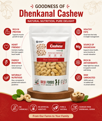 Dhenkanal Cashew – Raw Unroasted Premium Big Size Cashew