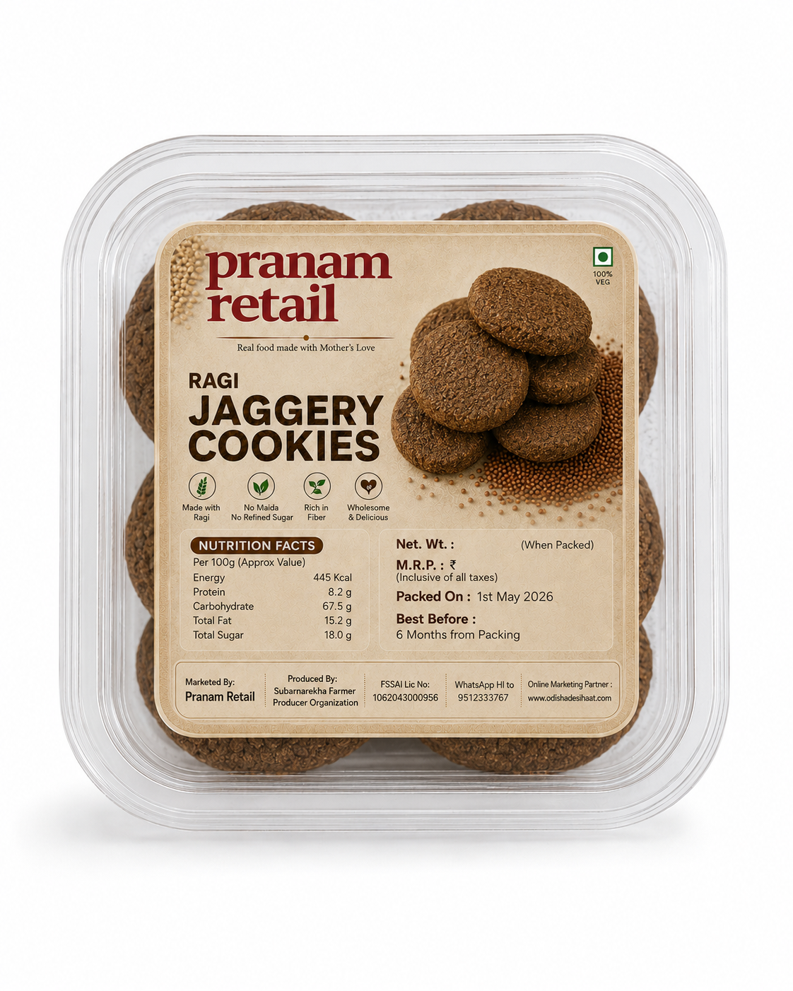 Ragi Jaggery Cookies