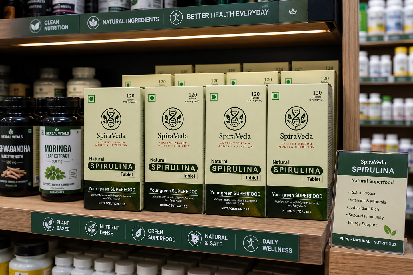 Natural Spirulina Powder, Capsules and Tablet from Odisha Super Foods