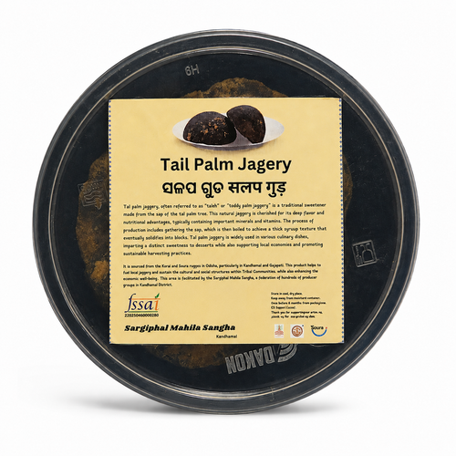 Container of Tail Palm Jagery with a label on a white background