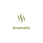 Logo with the word 'Aromatic' and a stylized steam symbol on a white background