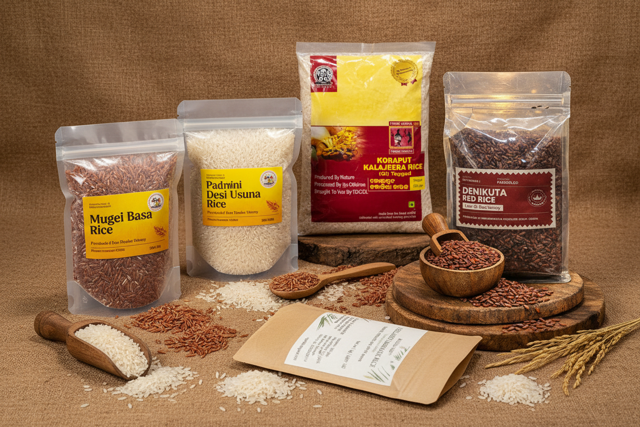 Desi Rices of Odisha - Product Diversity Collage