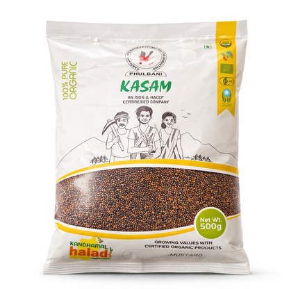 Kasam organic seeds packaging with branding and product details on a white background