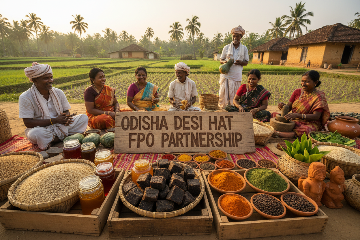 generate an image for FPOs Partner with Odisha Desi Haat