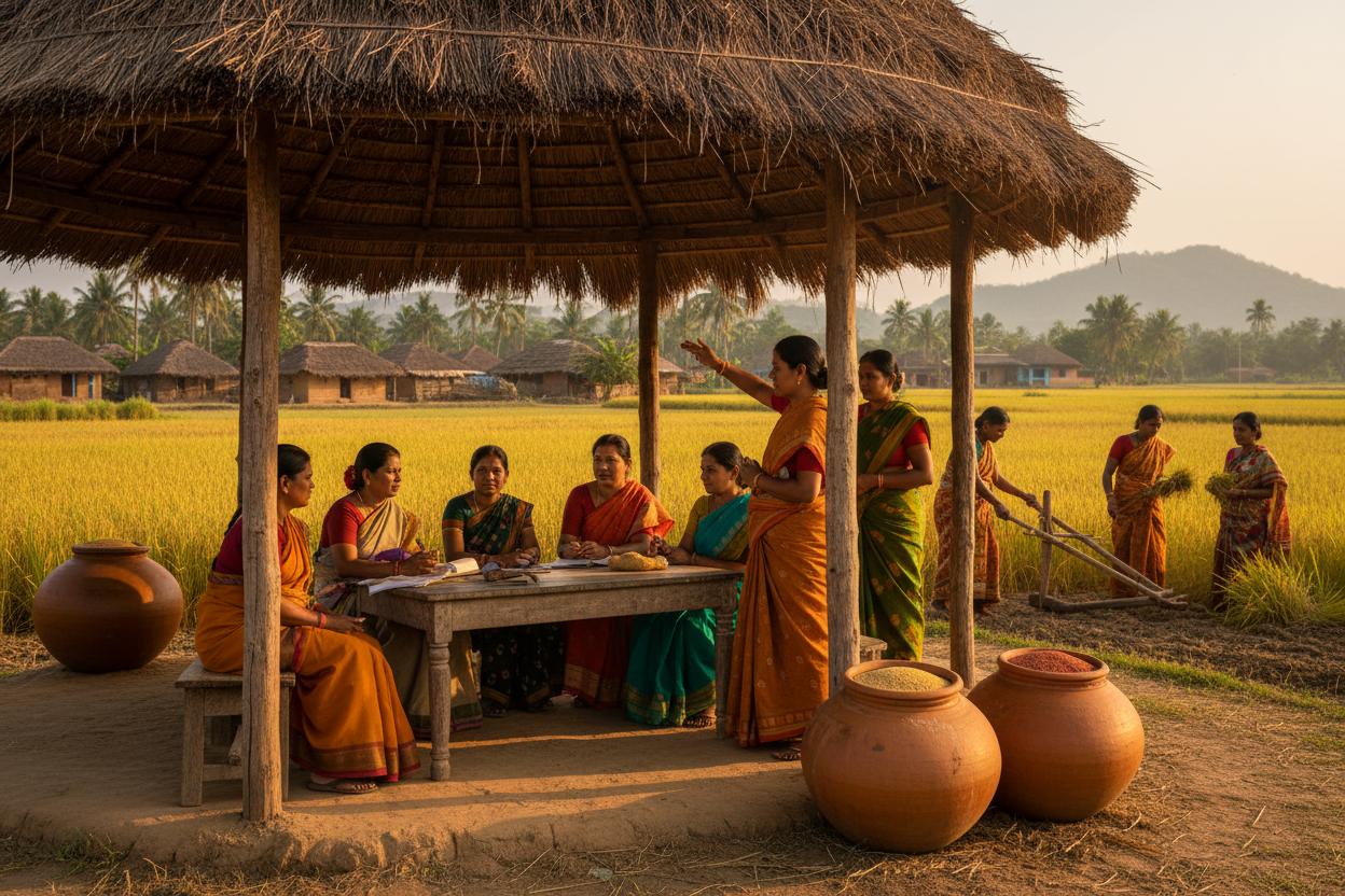 generate an image for Working with Farmer Producer Organisations Across Odisha 