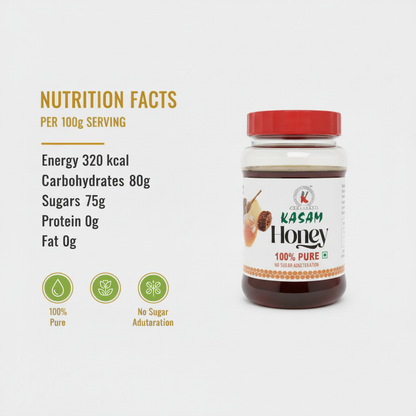 Kasam Honey Nutrition Facts Infographic