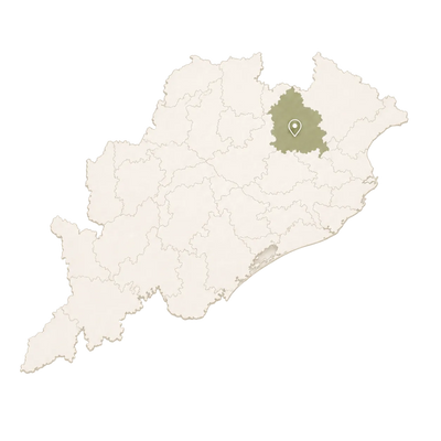 Map of a region with a highlighted area 