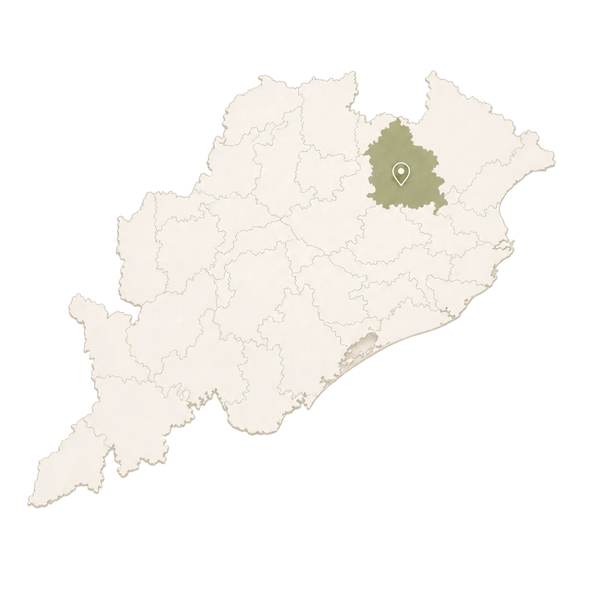 Map of a region with a highlighted area 