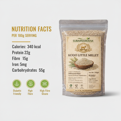 Kodo Millet Nutrition Facts Infographic