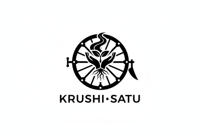 logo from krushi satu blank and white