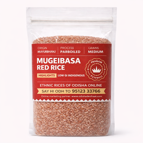 Package of Mugeibasa Red Rice with a red label on a white background
