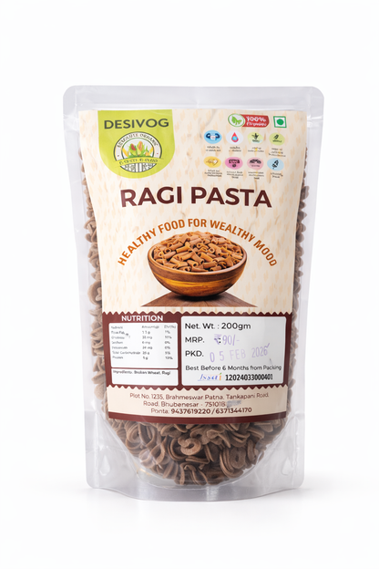 Packaged Ragi Pasta from DESIVOG 