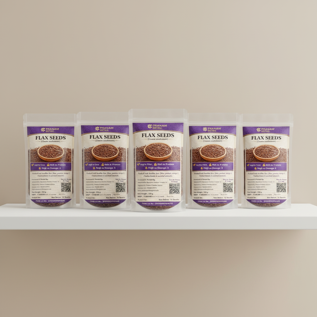 Pranam Flax Seeds Shelf Display