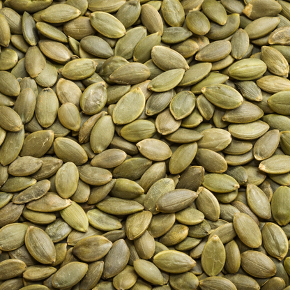 Close-up of green pumpkin seeds