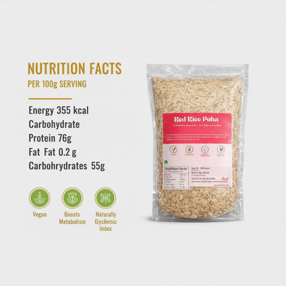 Red Rice Poha Nutrition Facts Infographic