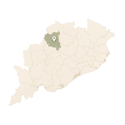 Map of Catalonia with a green marker indicating a location