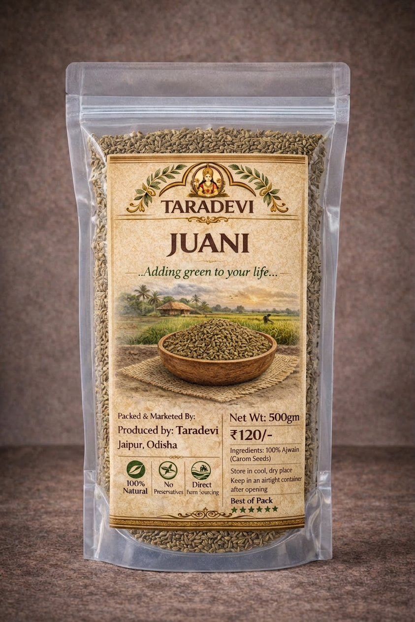 Taradevi Juani package on a brown background